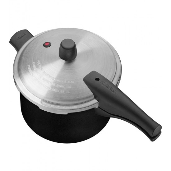 Panela de Pressão 3 Litros 20cm Tramontina Vancouver em Alumínio com Revestimento Interno e Externo Antiaderente Starflon Max Preto